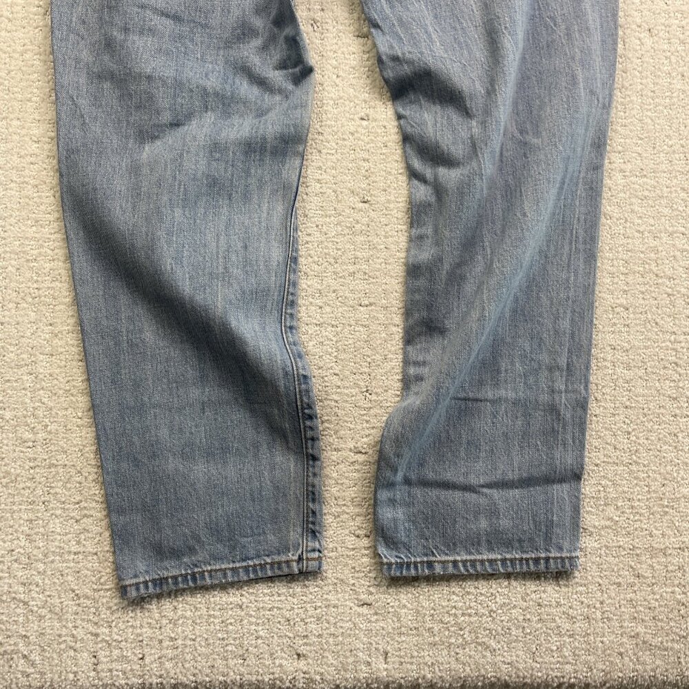 UNIQLO Relaxed Ankle Blue Jeans Size 27 Wide Fit Tapered Distressed Y2K Loose - Picture 11 of 11